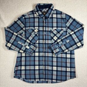 Freedom Foundry Dry Goods Men’s Long Sleeve Button Up XL Blue Fleece Flannel